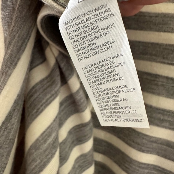 Icebreaker Pizzario Women's Gray White Stripe Short Summer Dress Tie Waist M - Picture 13 of 15